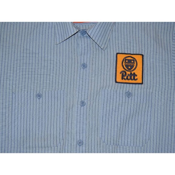 Vintage University of Pittsburgh PITT Durable Press Work Shirt Men's Large USA - Picture 2 of 6